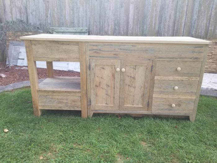 Reclaimed wood bathroom vanity