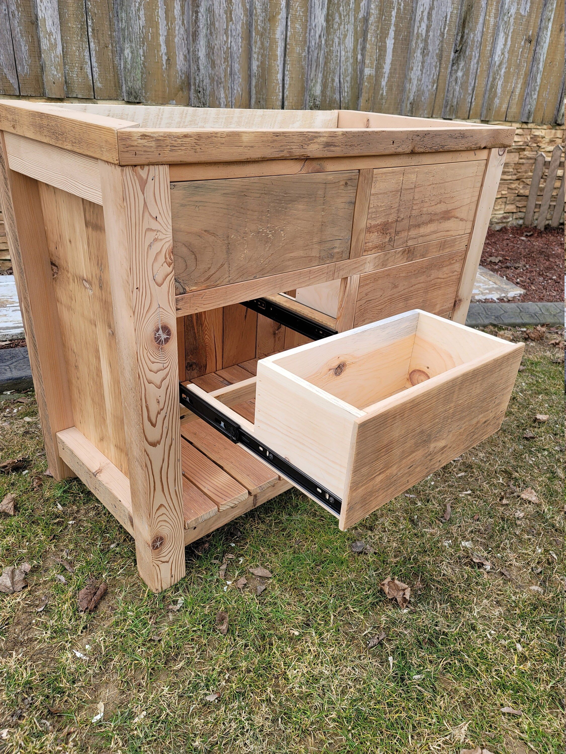 36 reclaimed pine barn wood vanity