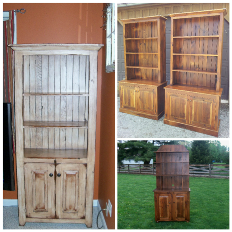 Reclaimed barnwood bookcases