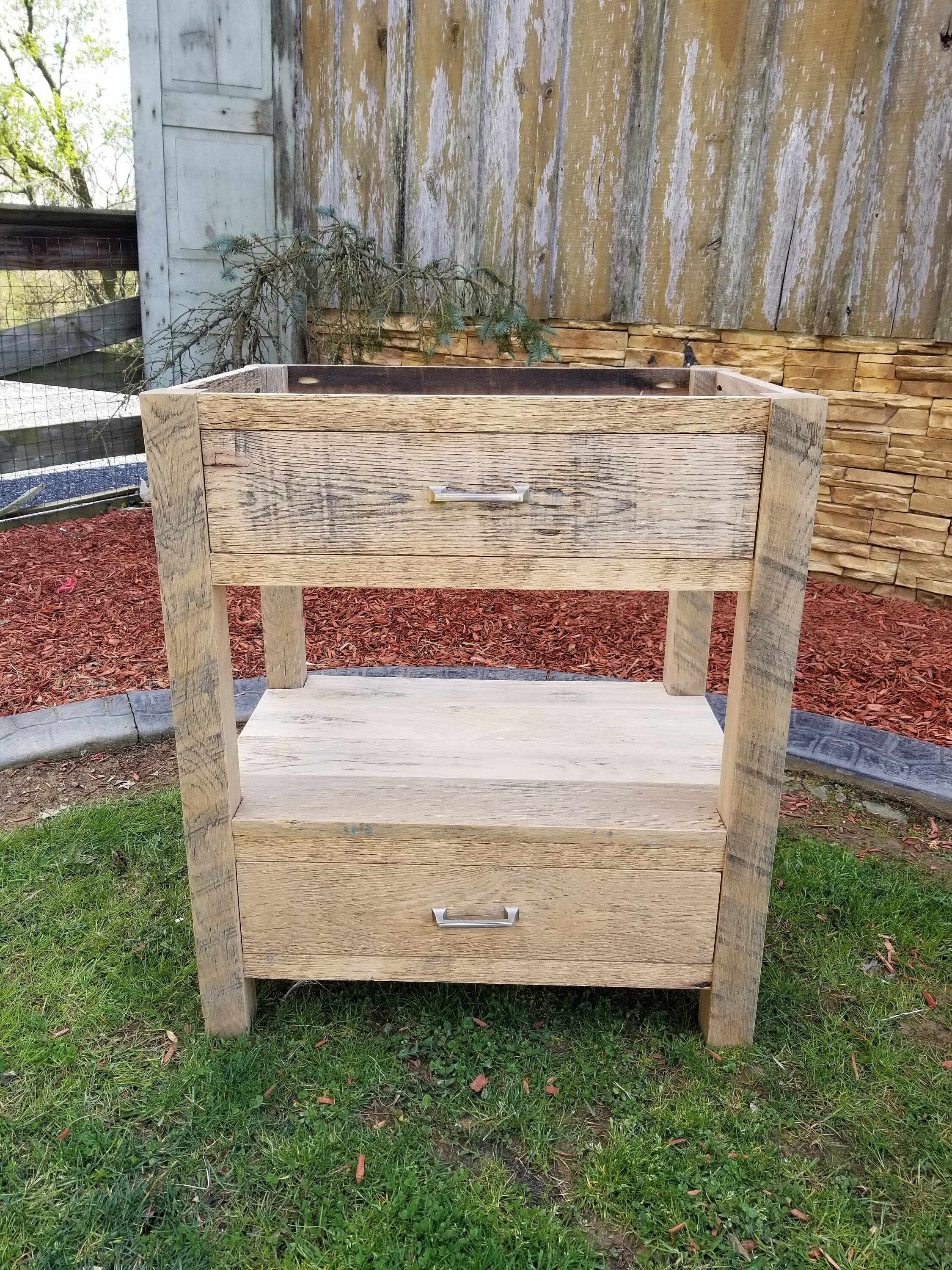 42 reclaimed oak barn wood vanity rustic