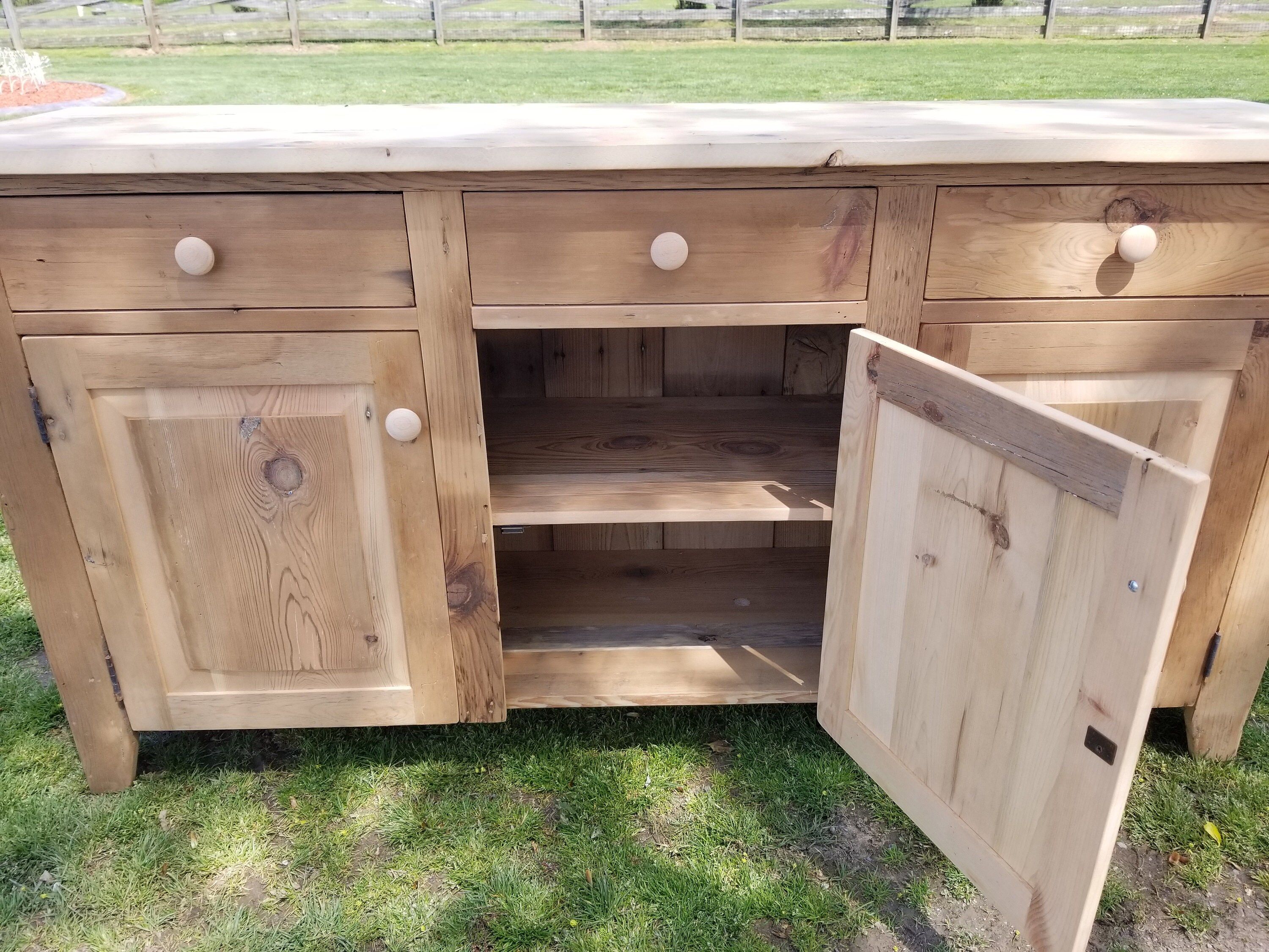 4 5ft reclaimed barnwood buffet