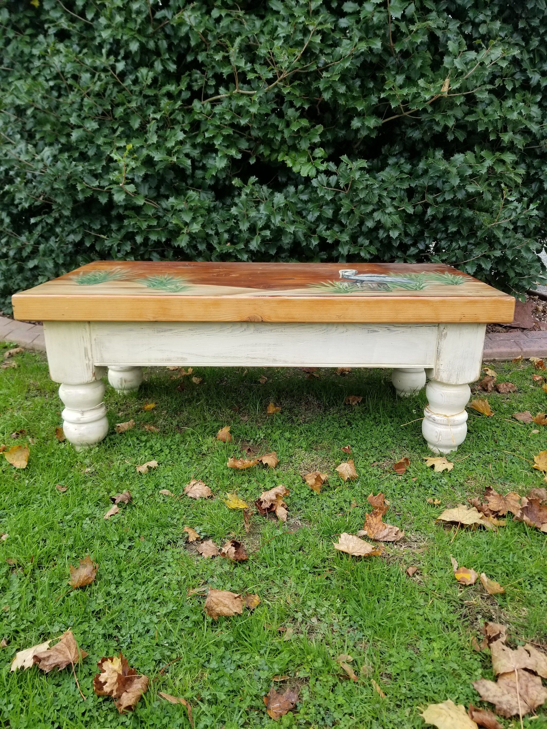 Reclaimed barnwood coffee table hand