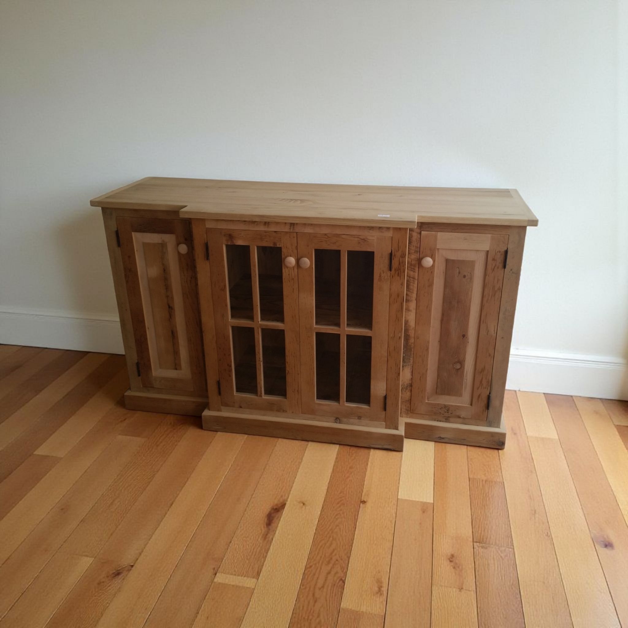Reclaimed wood media console and entertainment center