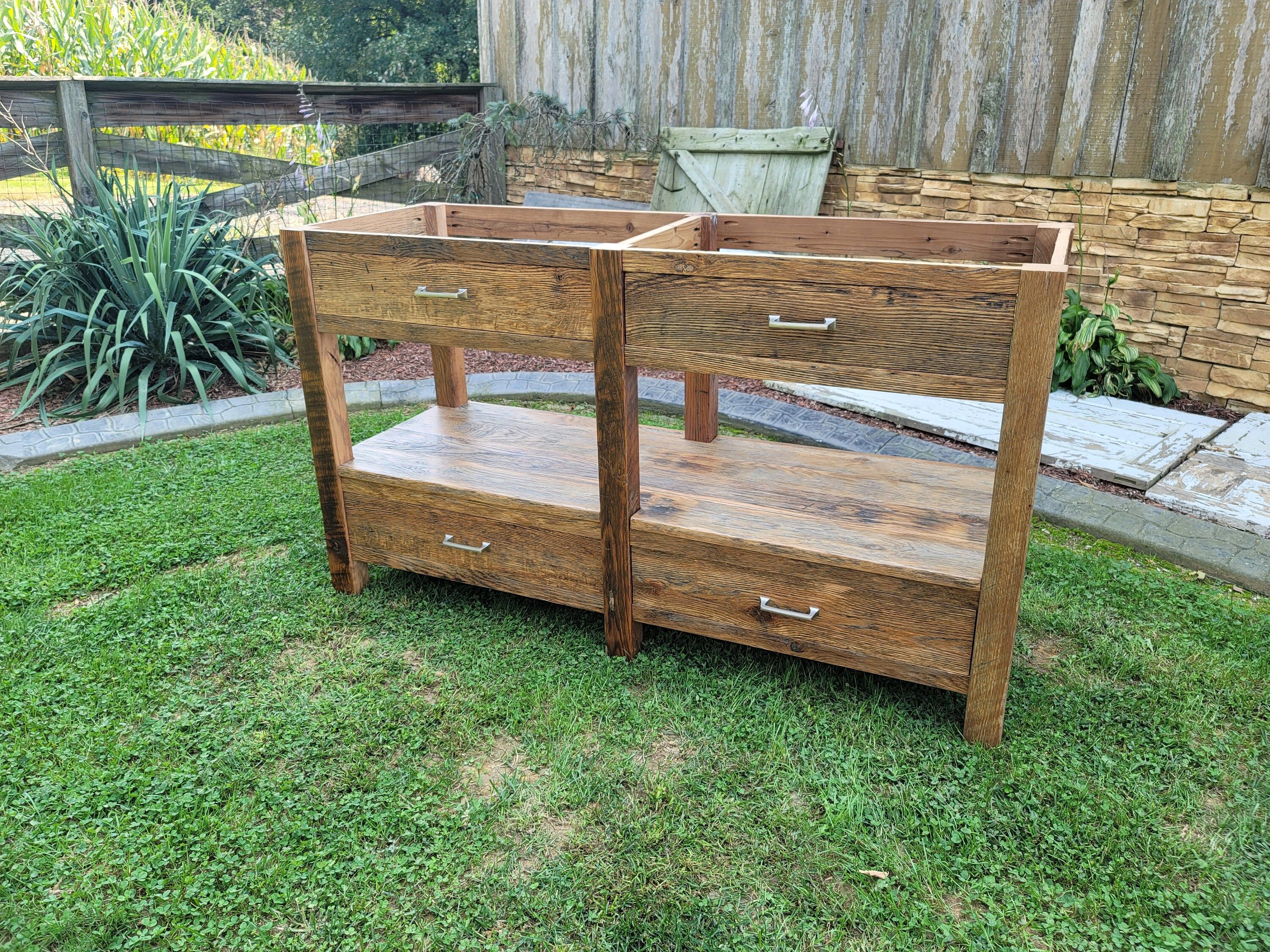 42 reclaimed oak barn wood vanity rustic