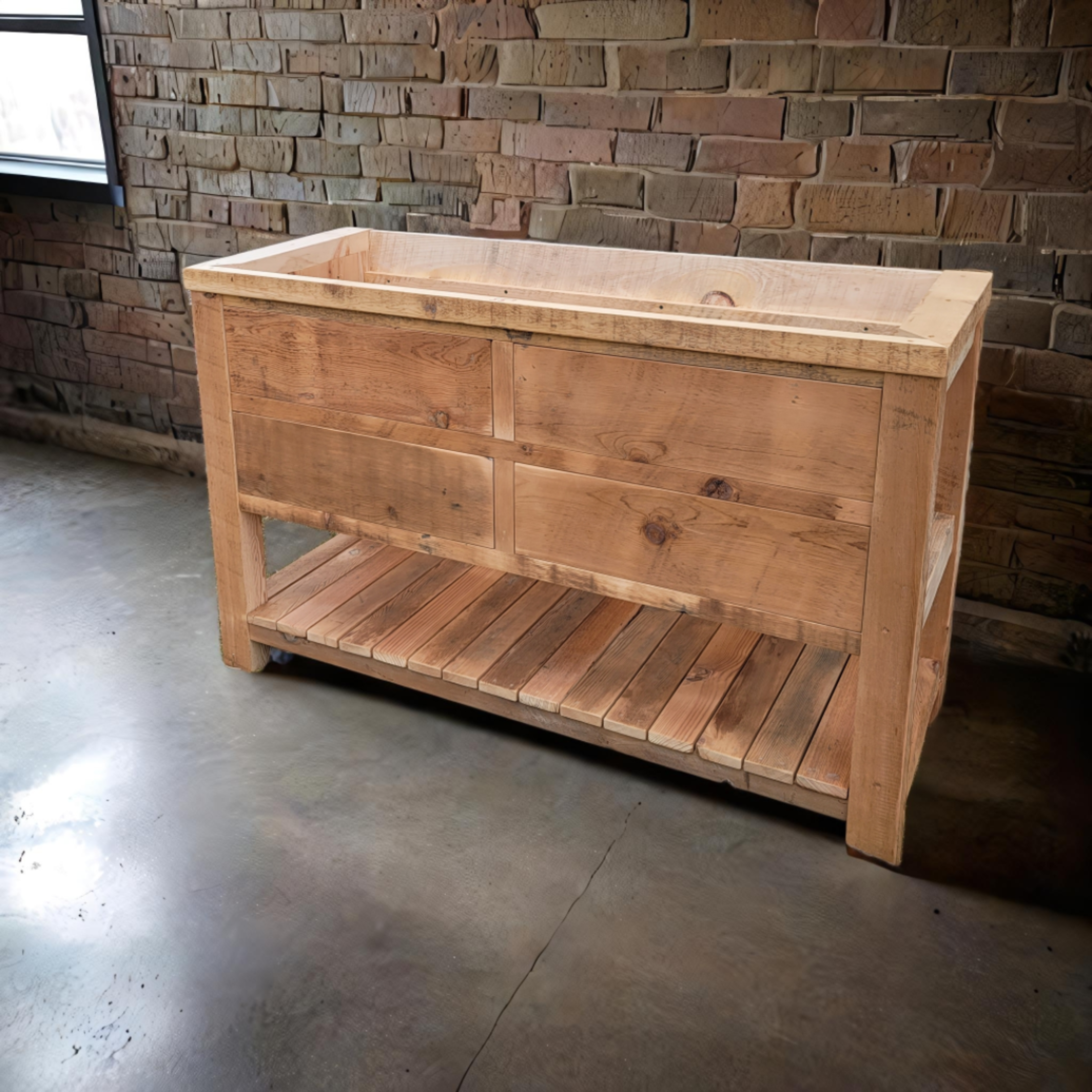 Reclaimed wood bathroom vanity