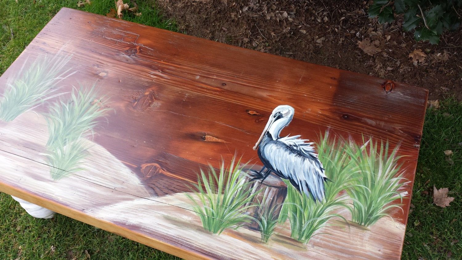 Reclaimed barnwood coffee table hand