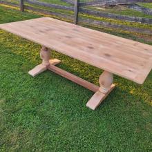 Reclaimed pine farmhouse trestle table
