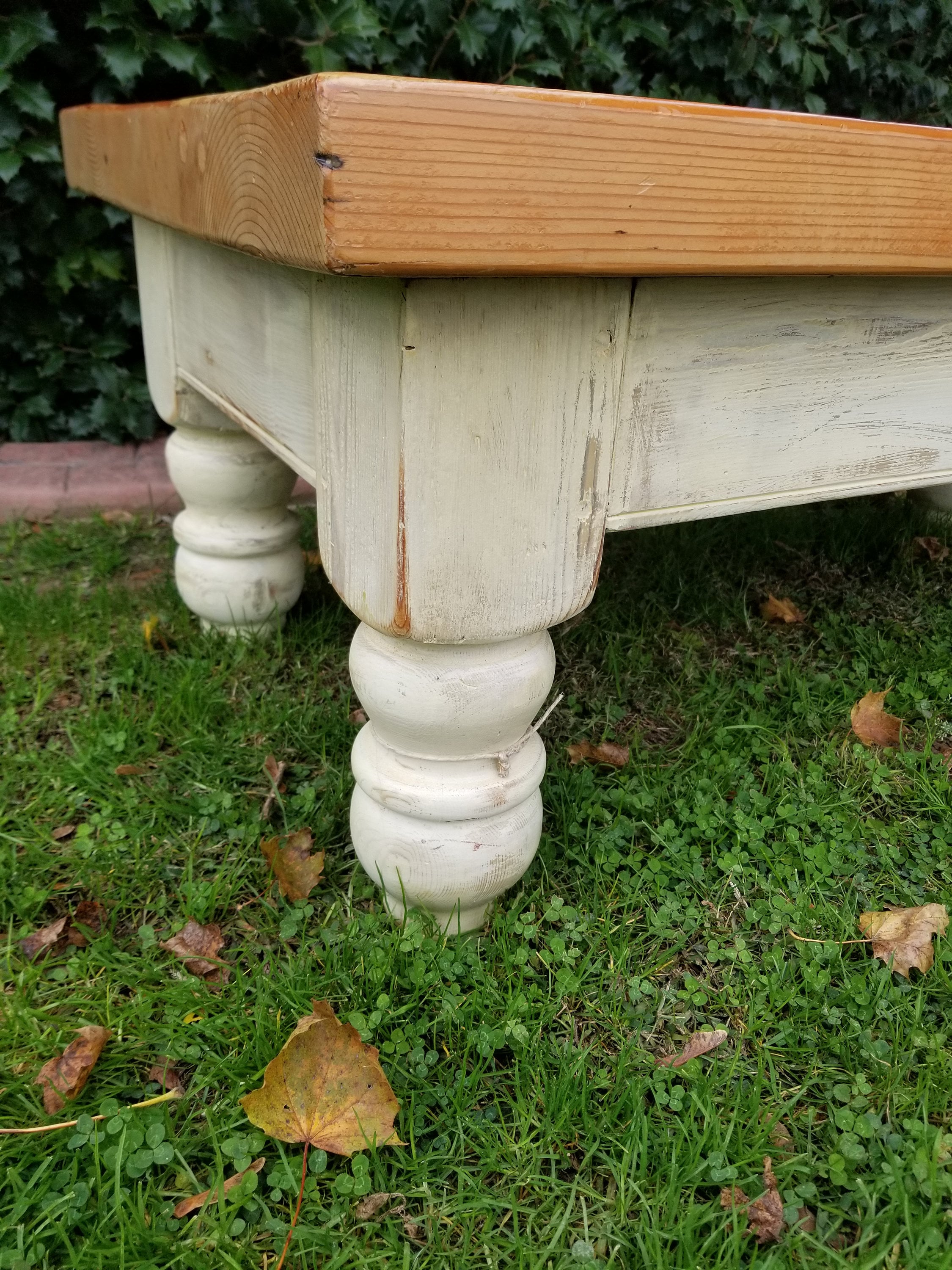 Reclaimed barnwood coffee table hand