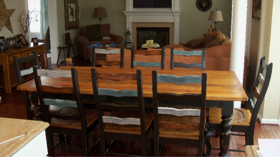 reclaimed barn wood table