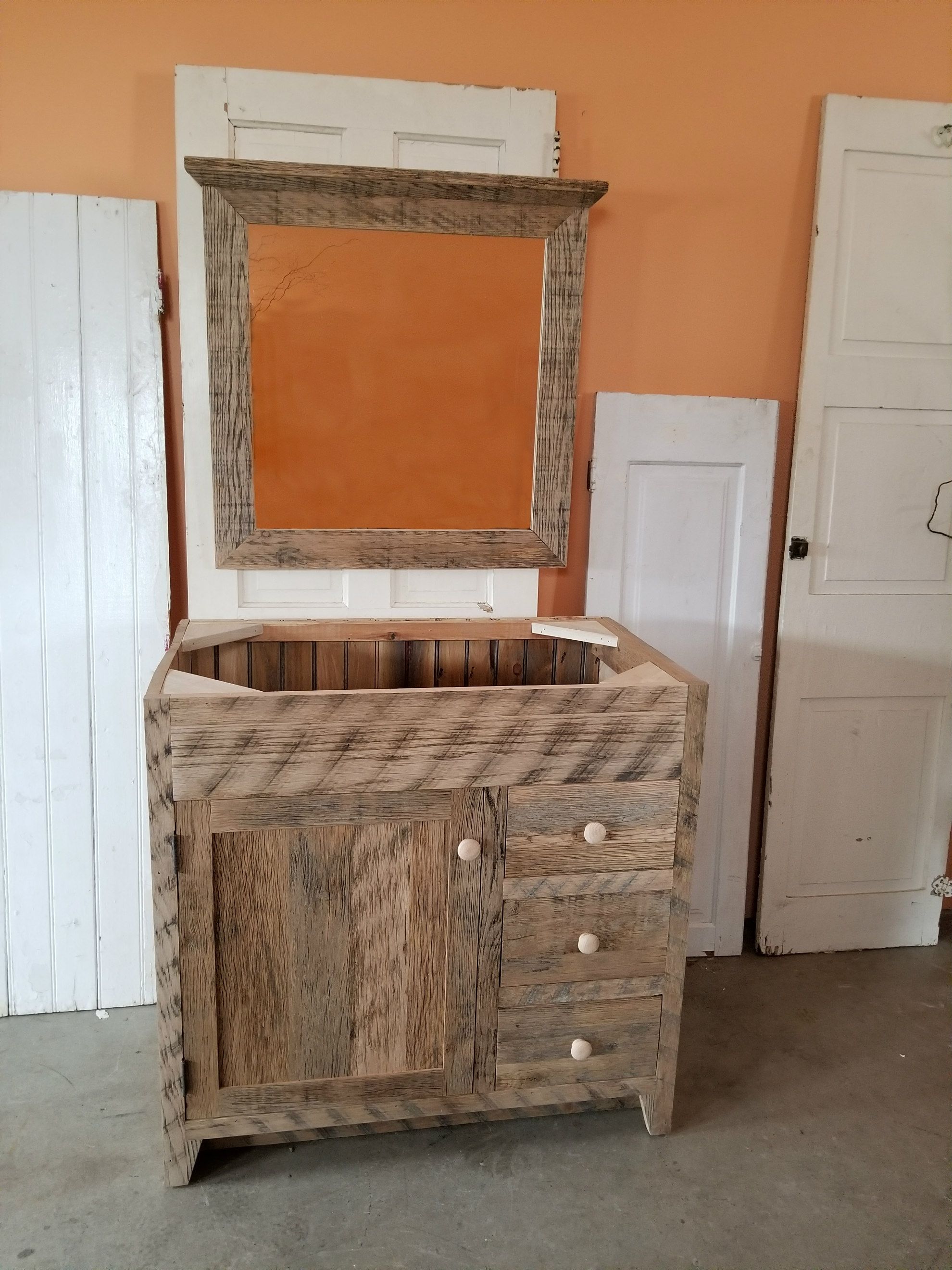 Reclaimed wood bathroom vanity