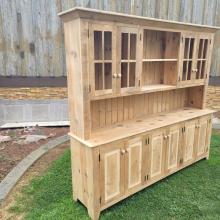 Reclaimed oak farmhouse hutch barnwood