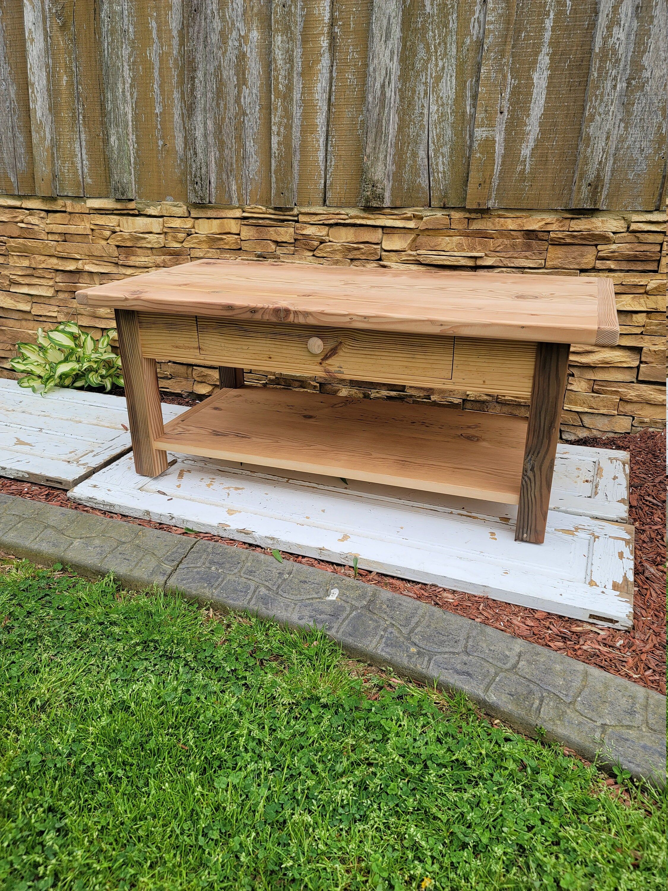 Reclaimed pine barnwood coffee table