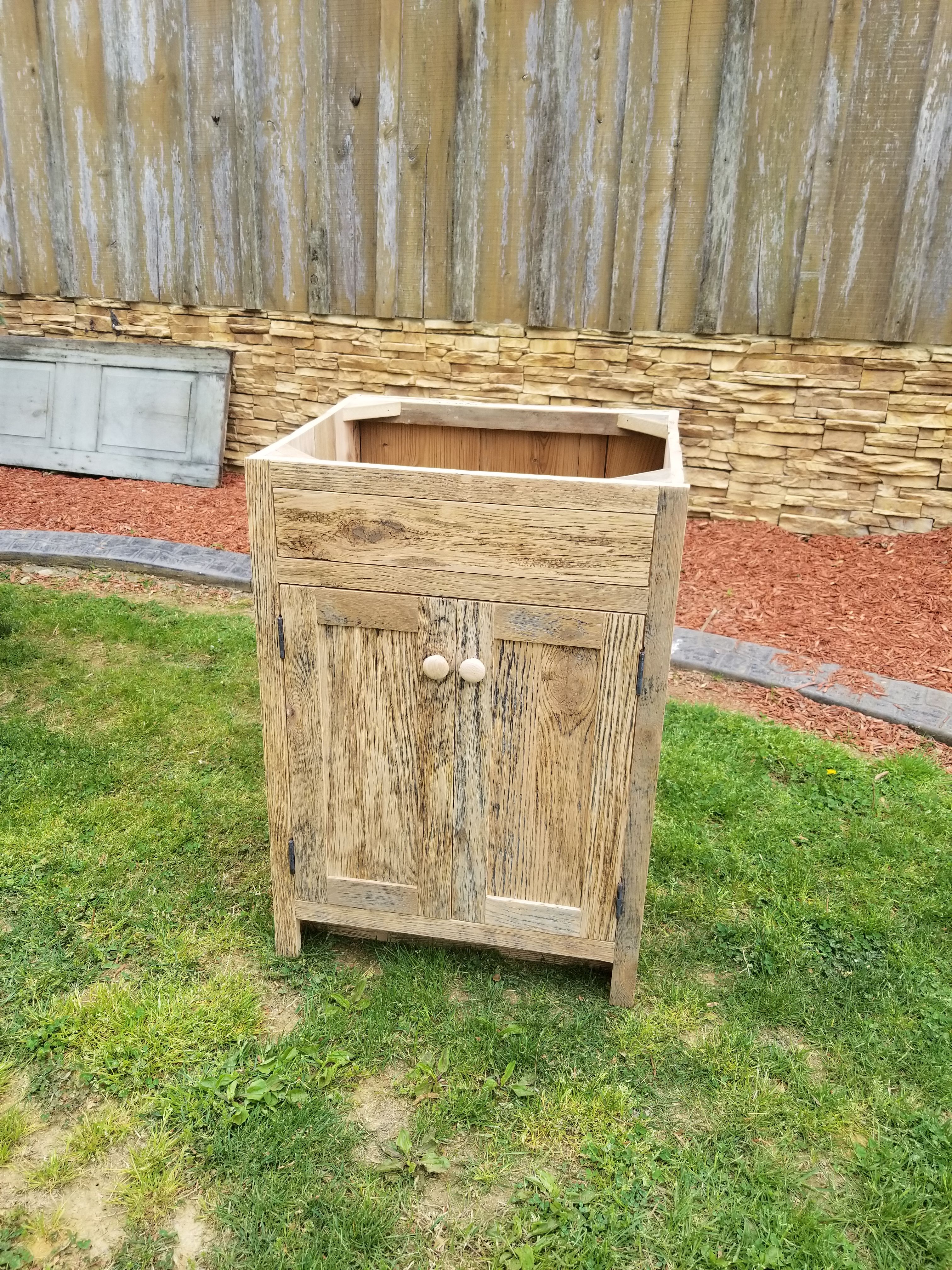 Reclaimed wood bathroom vanity