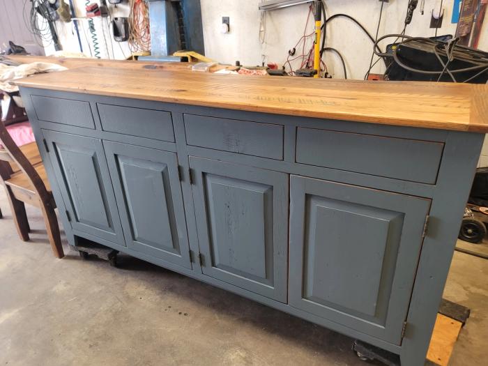 Reclaimed wood buffet and hutch