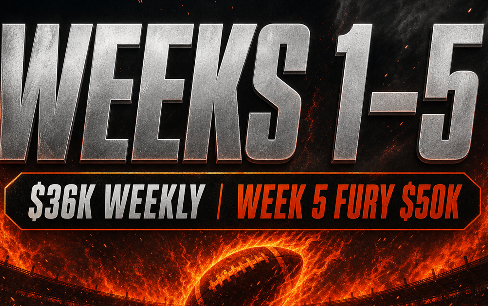 WEEKS 1β5 ARE LOCKED. $700K SEASON. WEEK 5 IS FURY.
