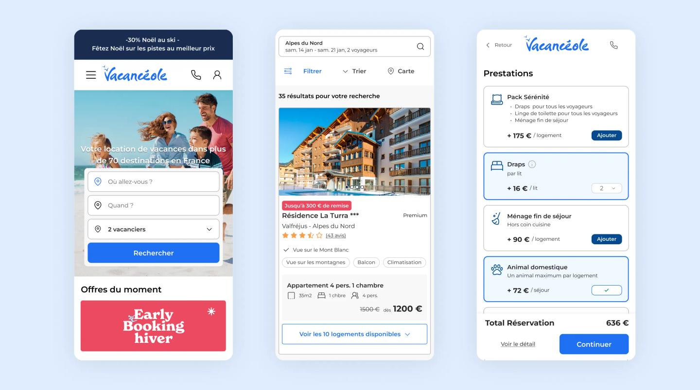 vacanceole mobile ux