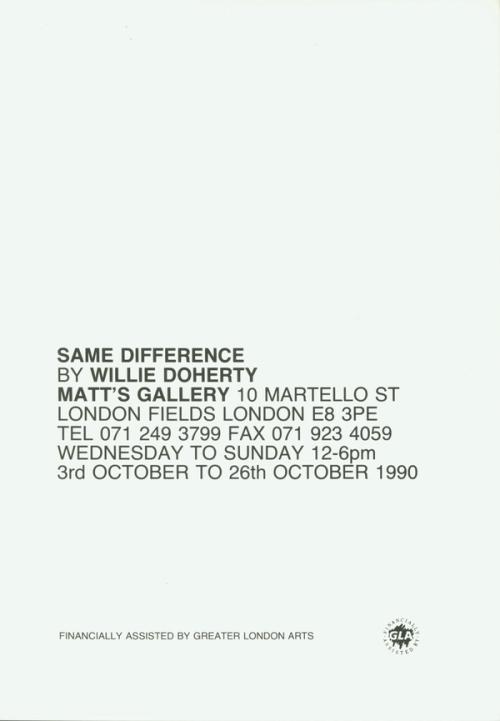 Matt’s Gallery – Same Difference