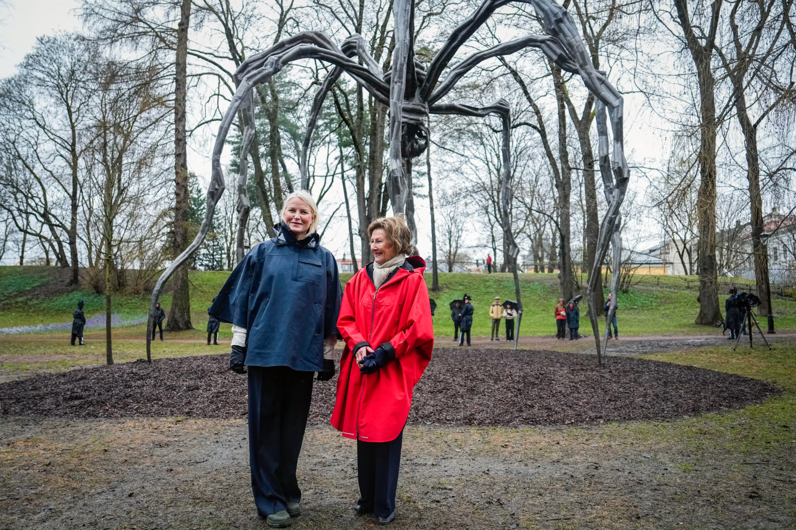 Kongelig avduking av 10 meter høy edderkopp i Slottsparken: – Full av symbolikk