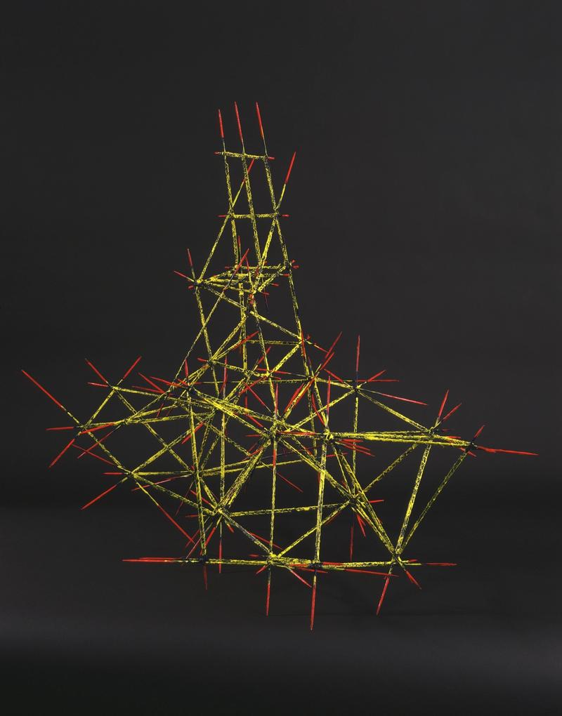 Stick Chair (Blue and Yellow with Red Tips), 1989