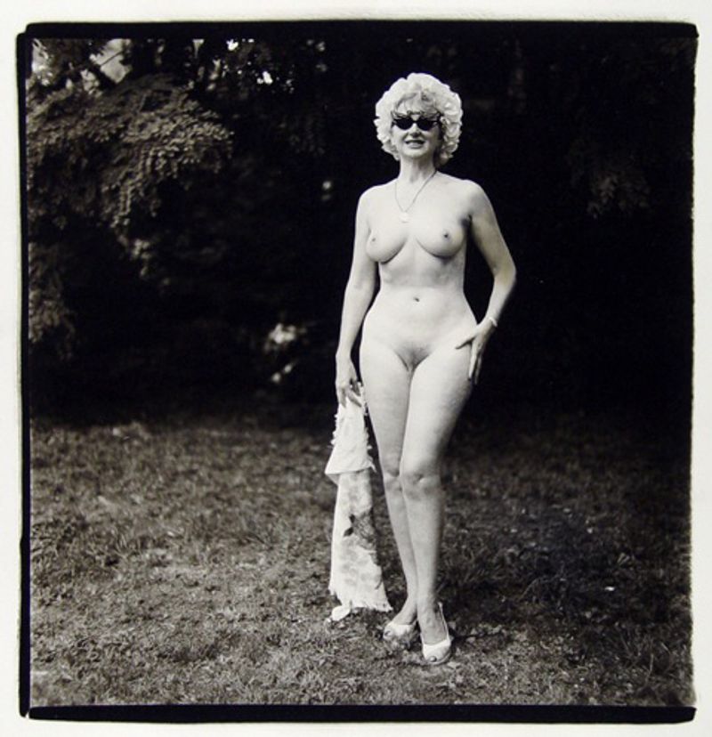 Nudist lady with swan sunglasses, Pa., 1965, printed 1967 - 69
