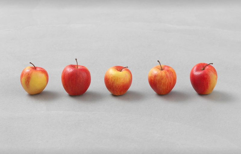 still.life. (five apples in a line), 2011