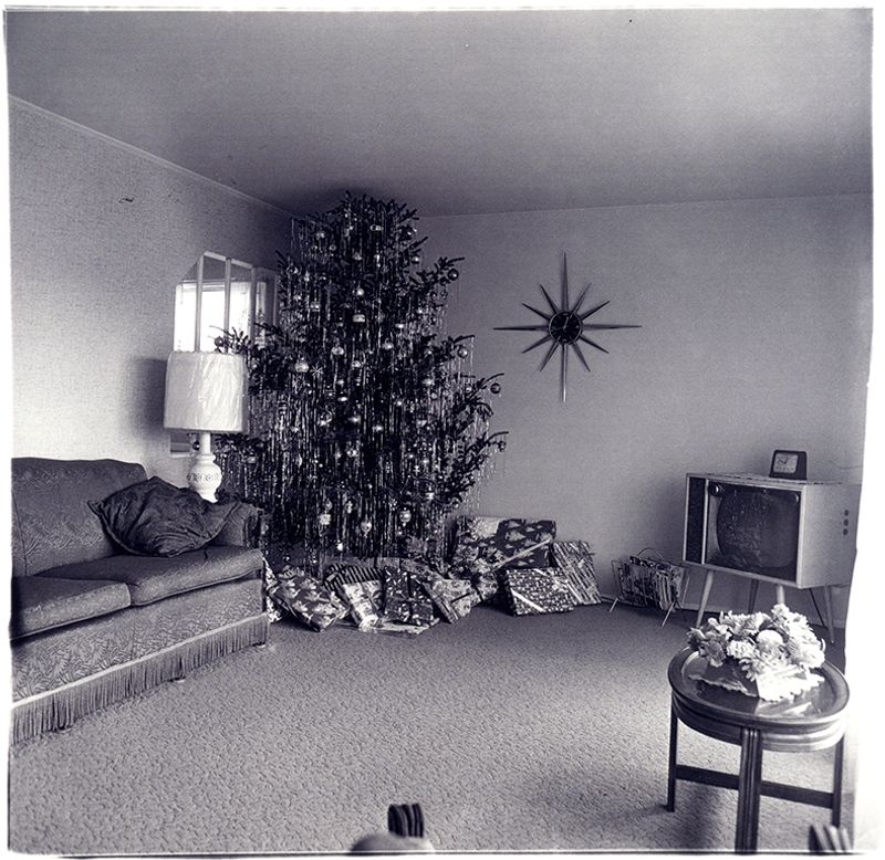 Xmas tree in a living room in Levittown, L.I., 1963, printed 1969 - 71