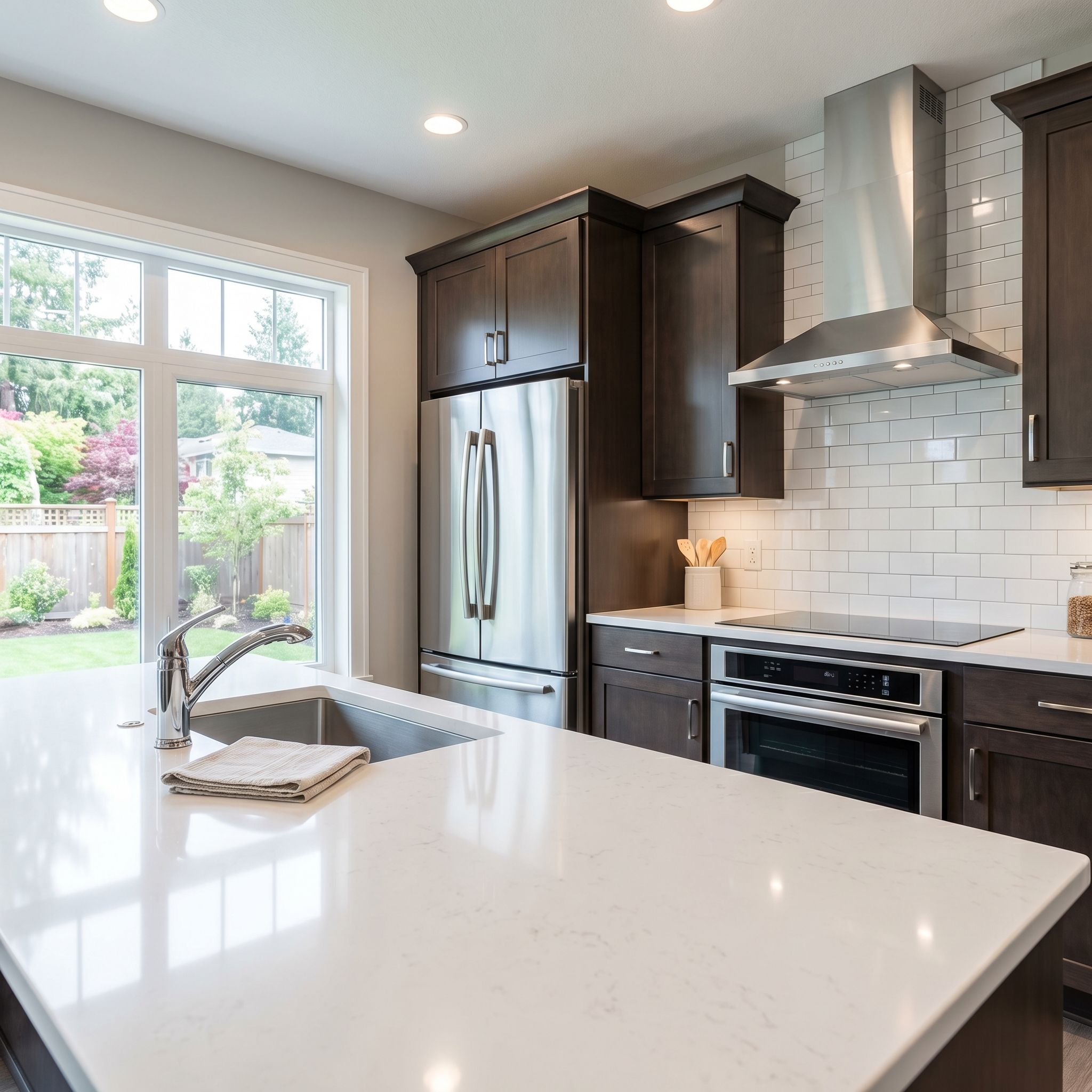 A bright kitchen prepared for a detailed professional cleaning