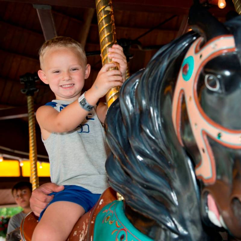 Guests enjoying the Carouselle at DelGrosso's Park.