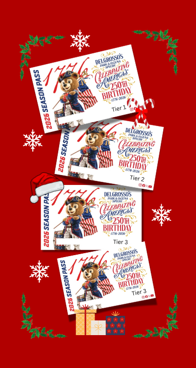 Images of a 2026 DelGrosso's Park Season Pass Card