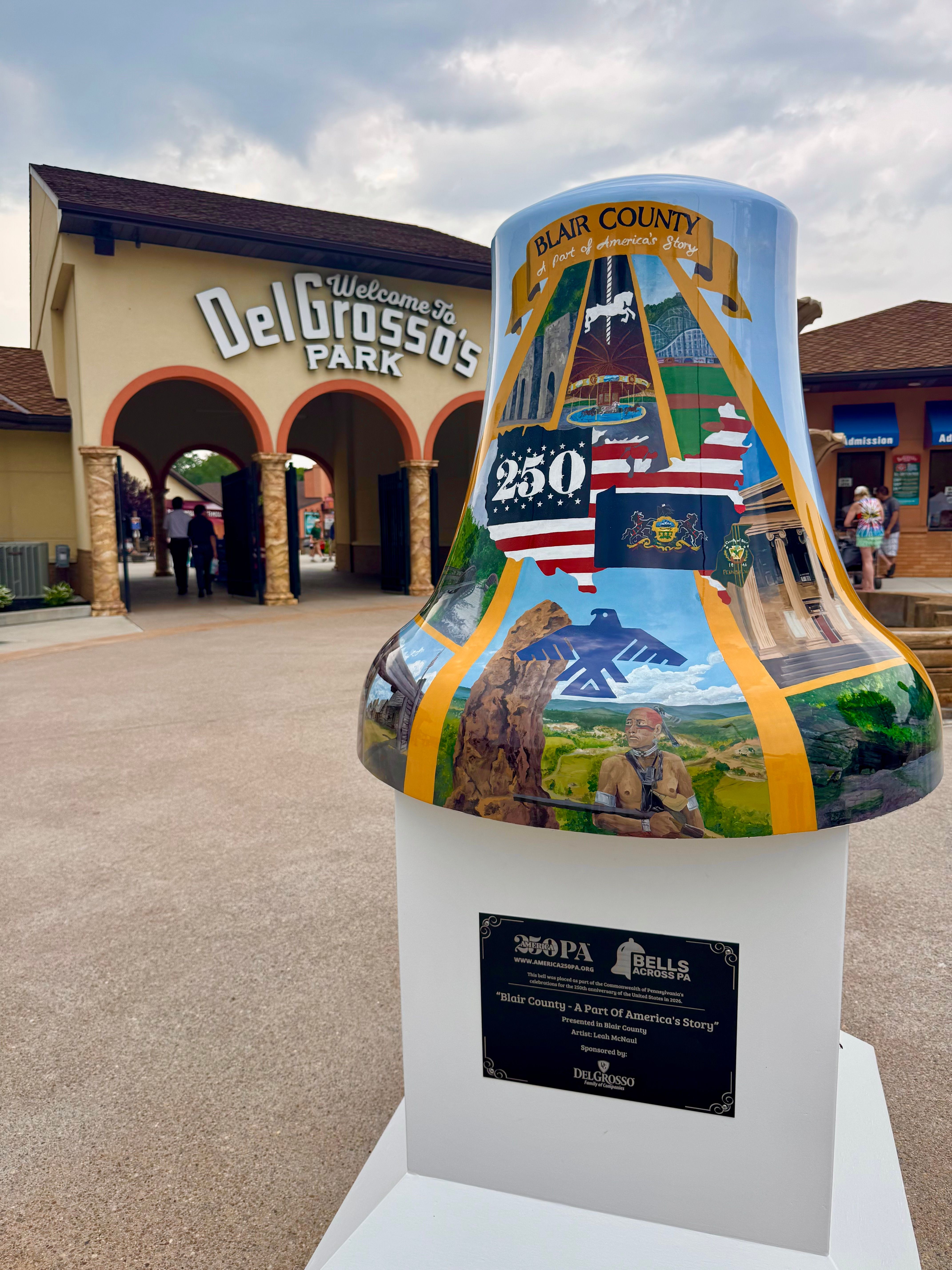 The Blair County Bell at DelGrosso's Park for Bells across PA Campaign celebrating America's 250th Anniversary.