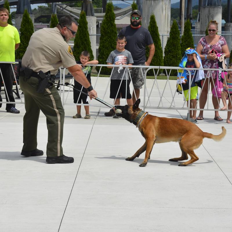 Drug Dog Demonstrations for Operation Our Town Day.
