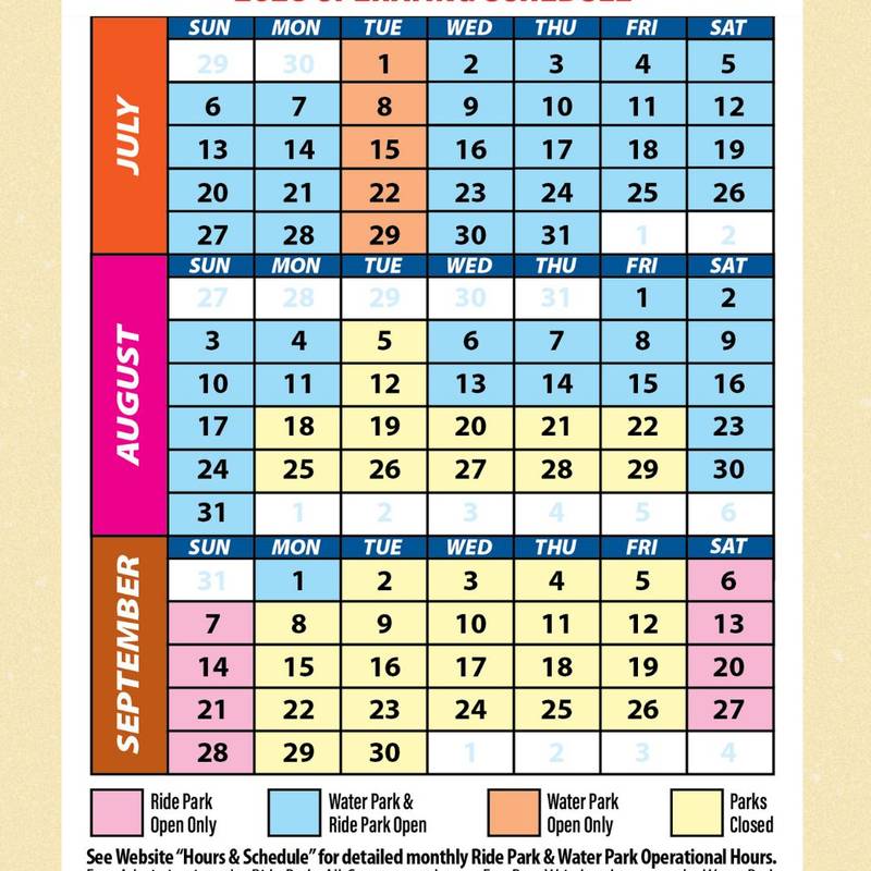 2025 Operating Schedule