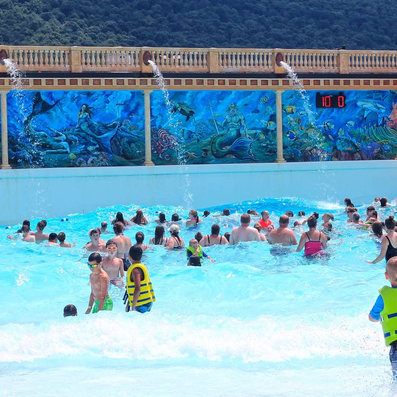 Water Park Wave Pool with guests