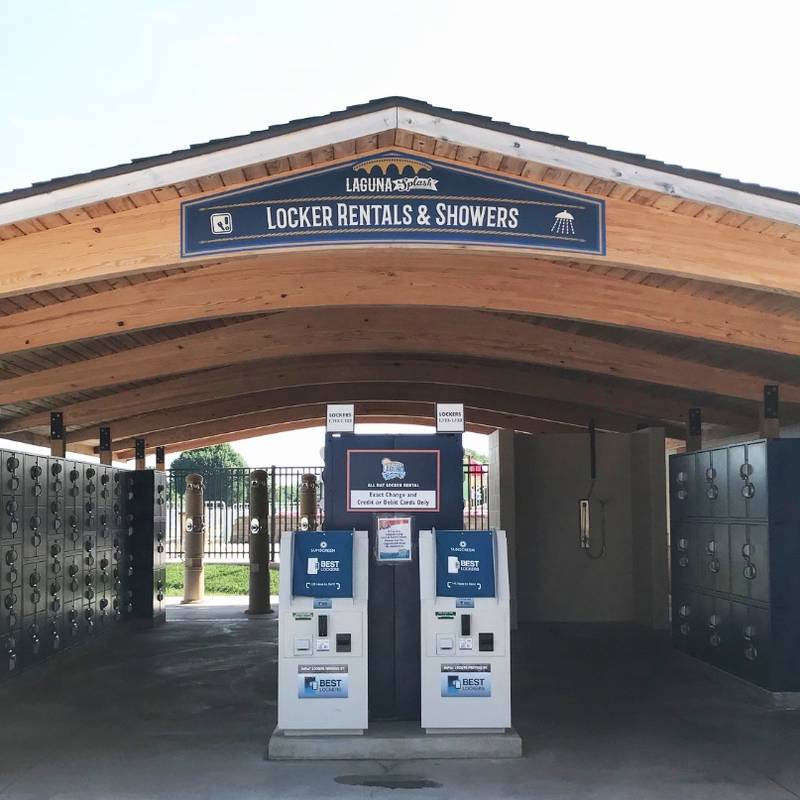 Water Side rental lockers at the Laguna Splash Water Park