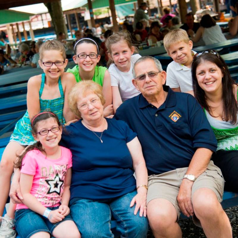 DelGrosso's Park Picnic Group on picnic tables