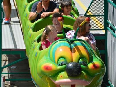 the Wacky Worm Family Ride at DelGrosso's Amusement Park