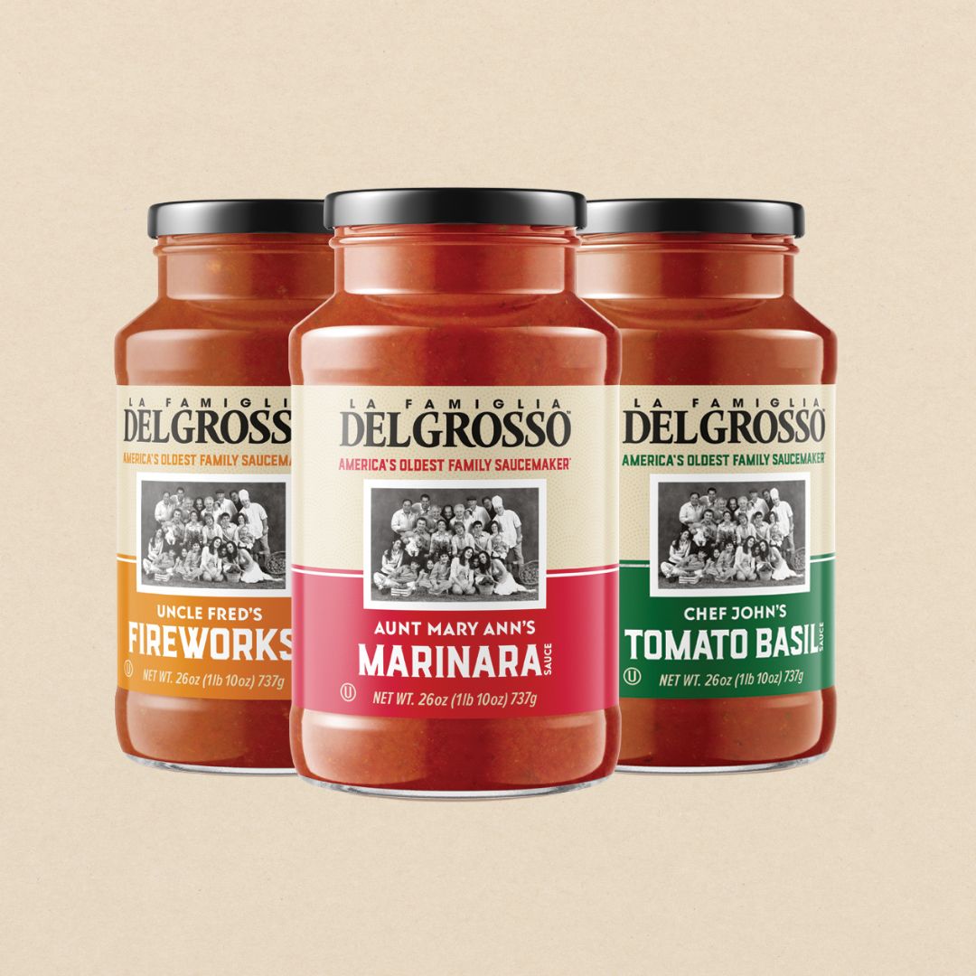La Famiglia DelGrosso sauce jars