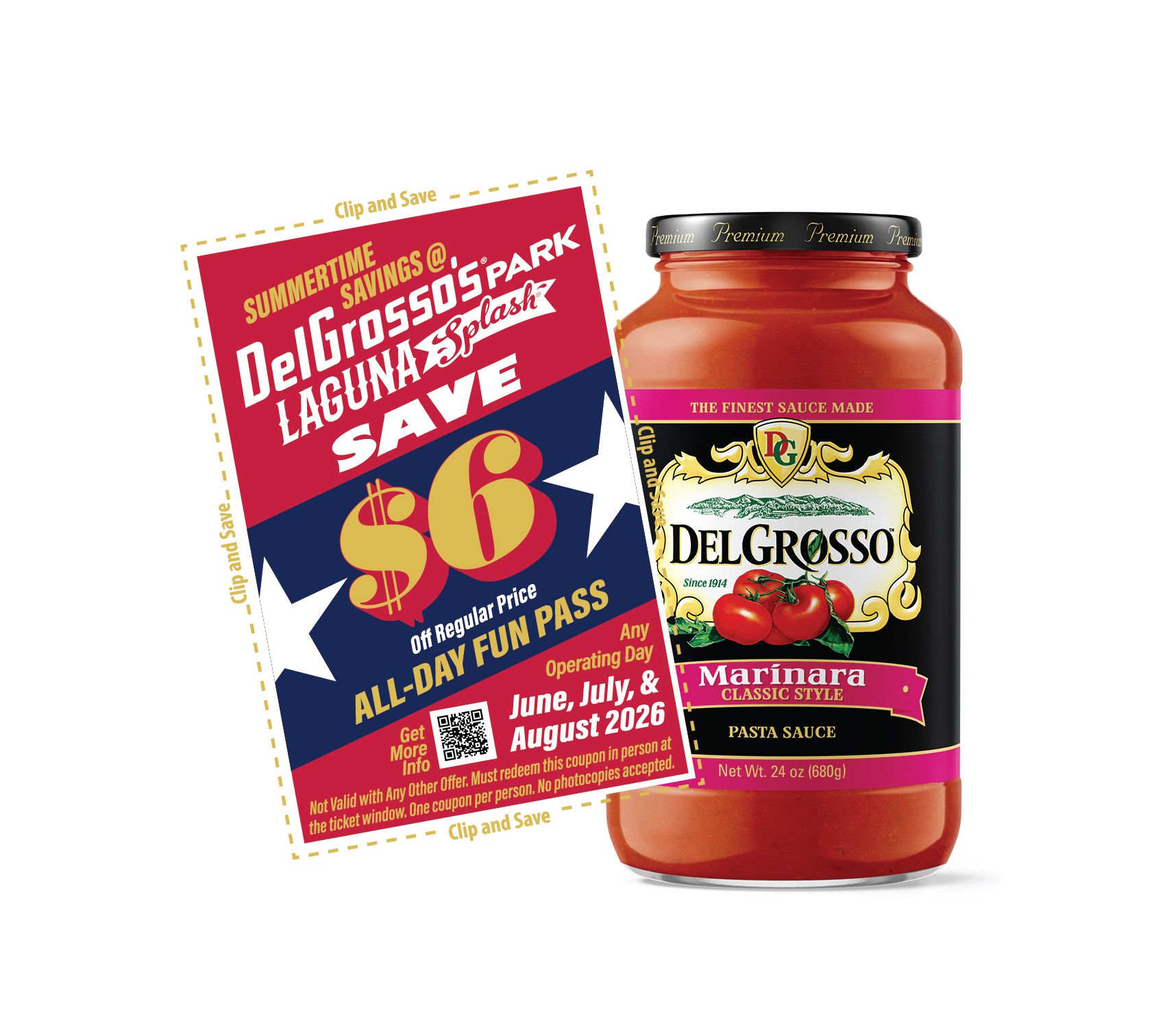 Jar of DelGrosso Pasta Sauce with Summer Savings Coupon