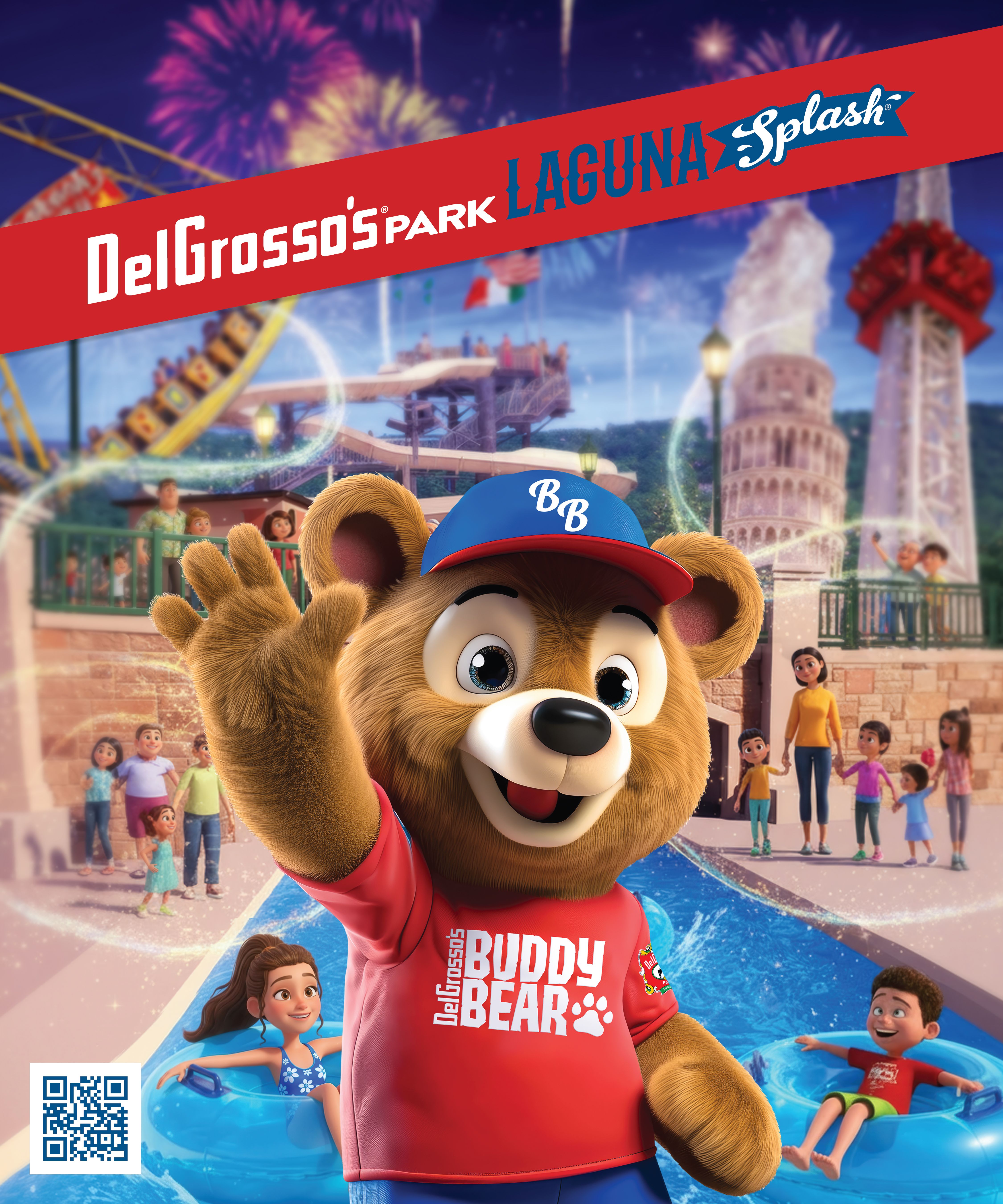 Guests enjoying the water attractions at Laguna Splash.