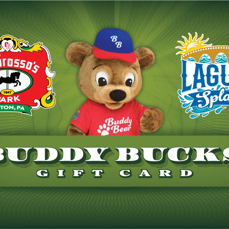 Image of the Buddy Bucks Gift Card from DelGrosso's Amusement Park