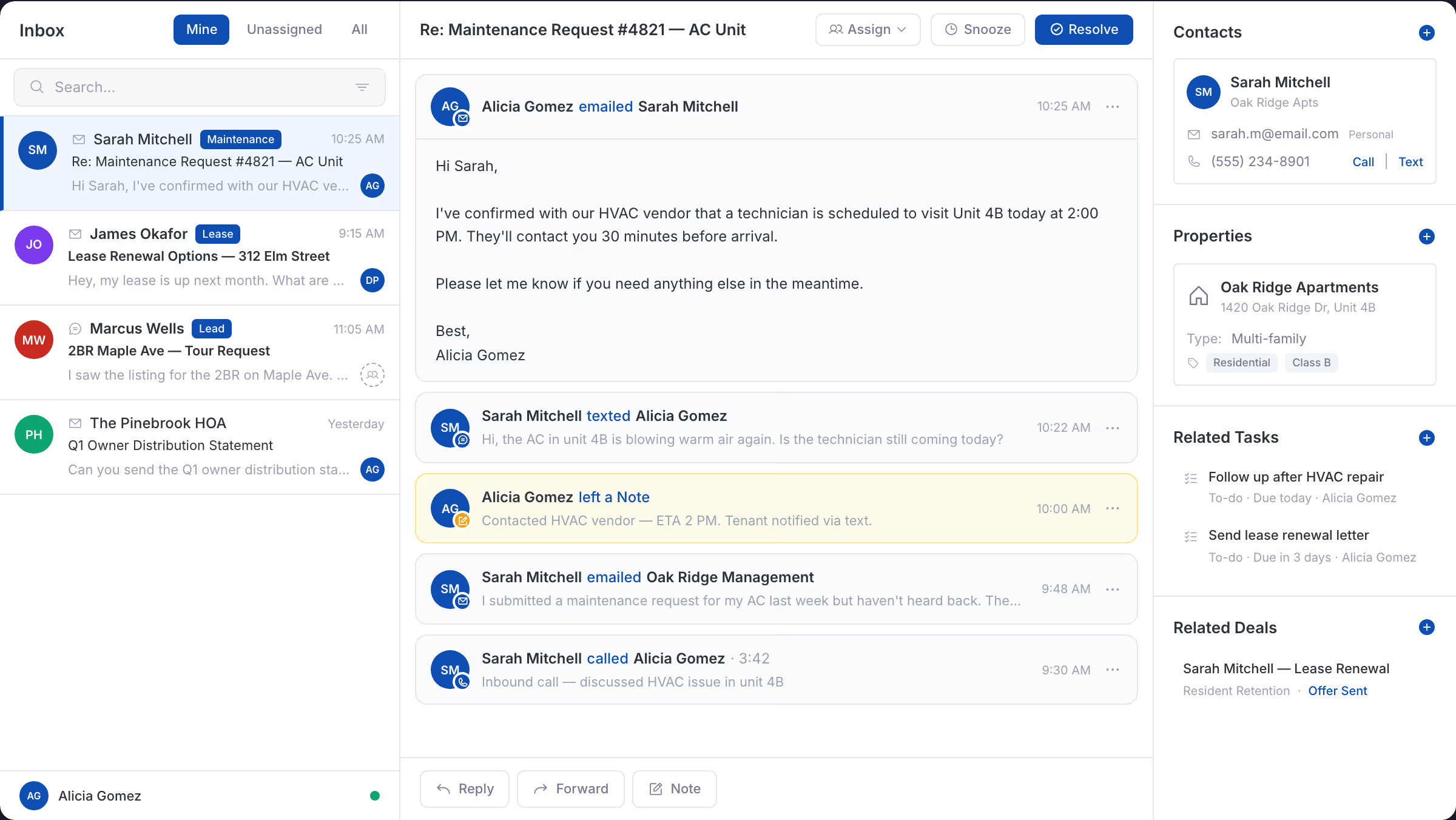 LeadSimple Phone + Inbox dashboard