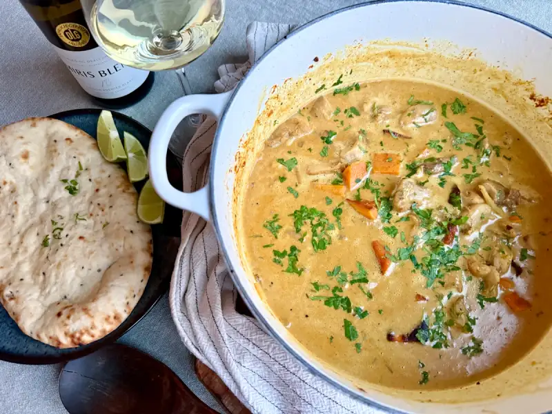 Enkel tandoori kylling med kokosmelk og søtpotet