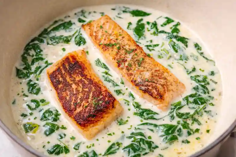 Bilde av Laks med kremet spinat