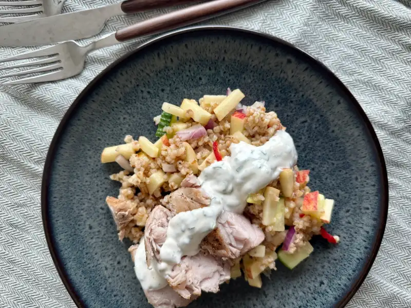 Ytrefilet av svin med byggrynsalat