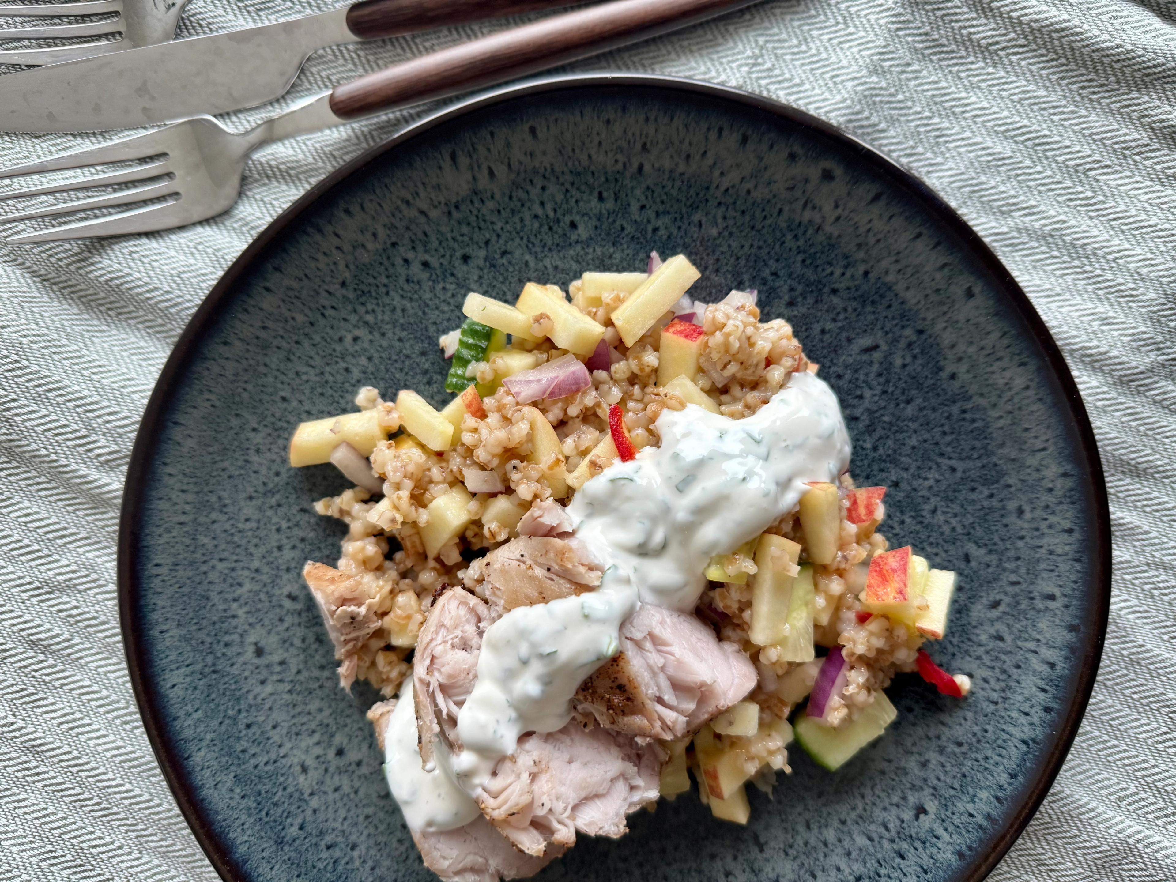 Ytrefilet av svin med byggrynsalat