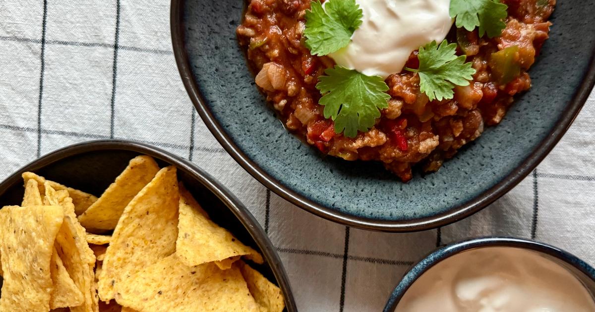 rask chili con carne med bønner på 40 min