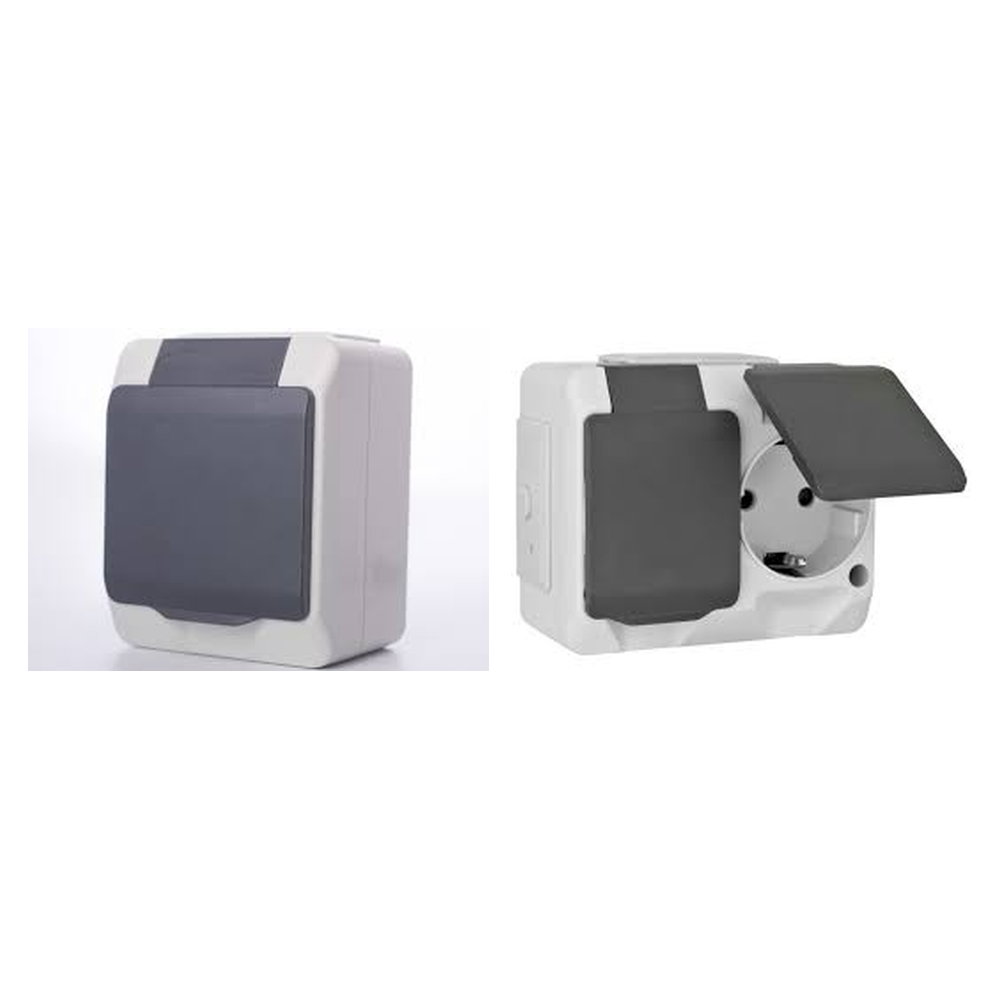 Socket outlet surface mounted moisture proof