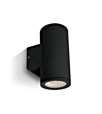 Rolo 2xGU10 útiljós upp & niður svart IP54
