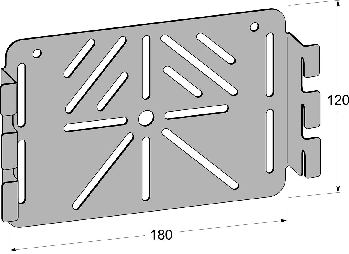 MP-TÆKJAPLATA F/NETB. 180x120mm RAFG. : 739 S, mynd 2 af 2