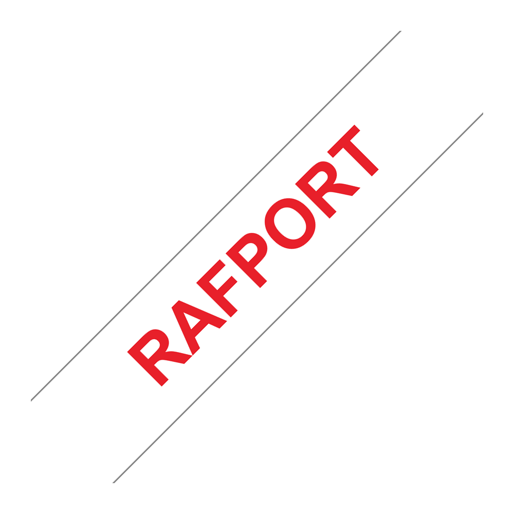 Label tape white with red text